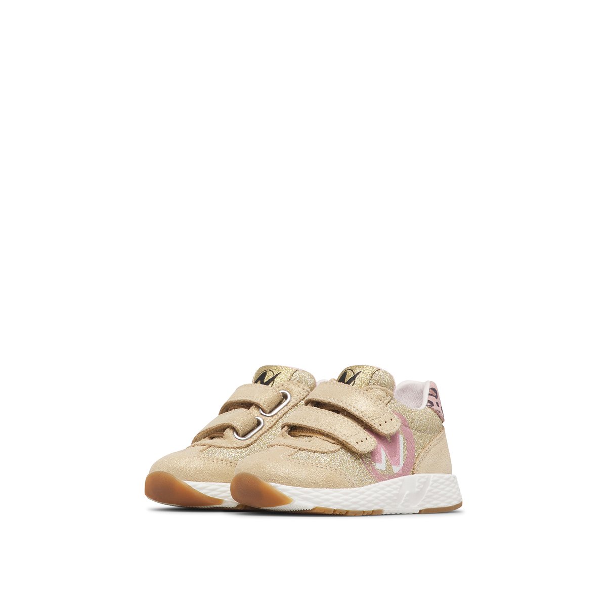 Sneakers en cuir et tissu JESKO 2 VL. platine-blanc-rose, NATURINO