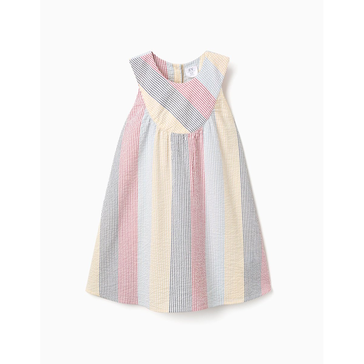 Robe sans manches en coton à rayures You&Me rouge, ZIPPY