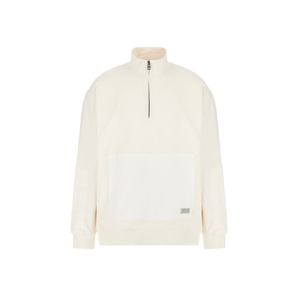Sweat-Shirt Stretch Col Camionneur blanc, GUESS