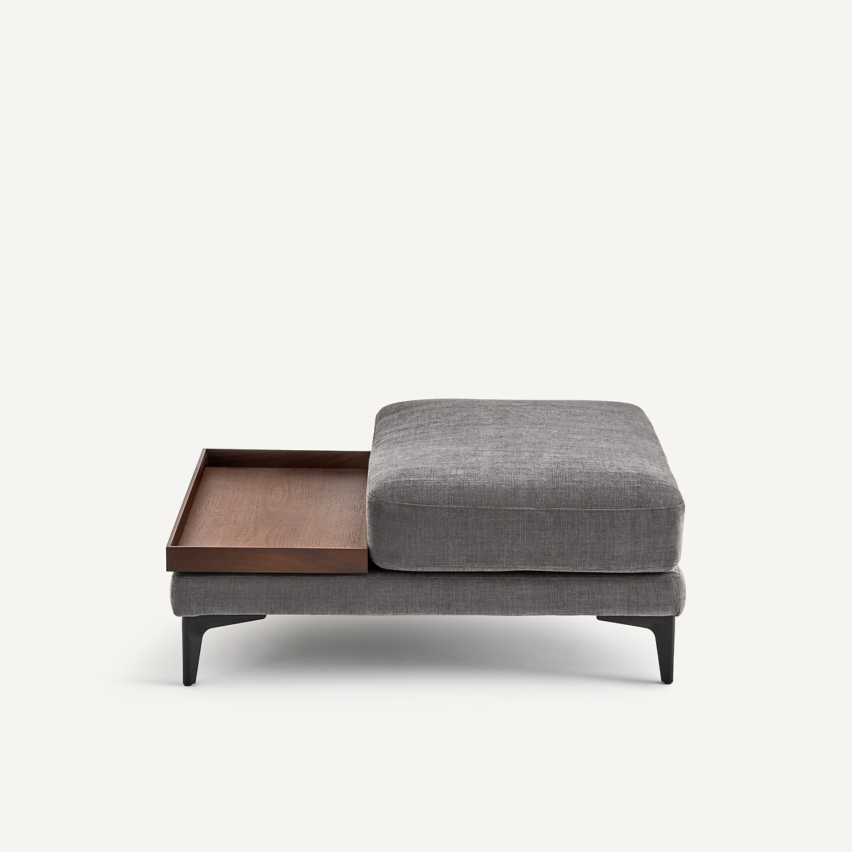 Repose-pieds avec plateau, en polyester et coton, MODERNISTE gris stone, EMMANUEL GALLINA X AM.PM