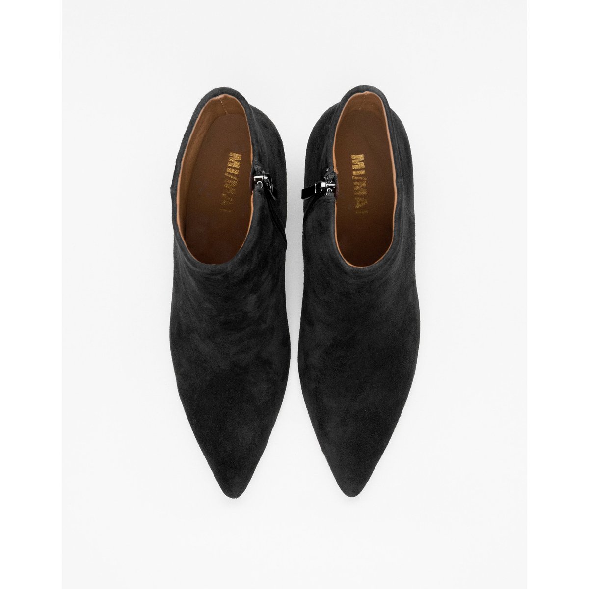 Bottines à bout pointu et en daim NOURA noir, MI MAI