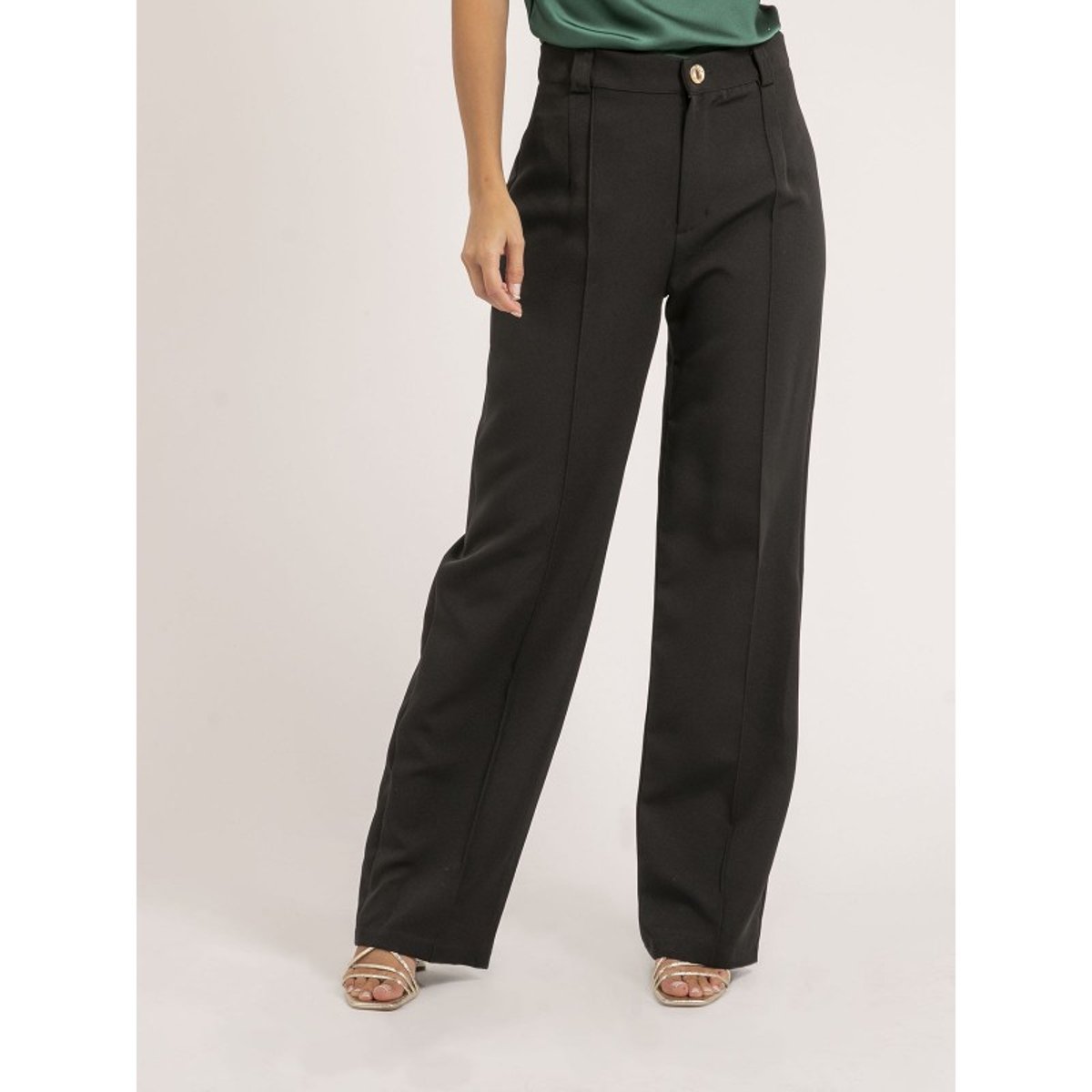 Pantalon Coupe Droite Elsy noir, DONA LISA
