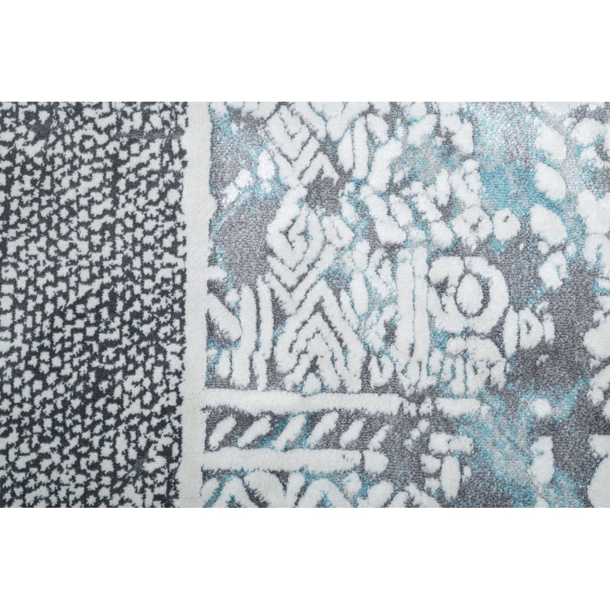 Tapis tissé à la machine en polyester bleu multi, THEKO