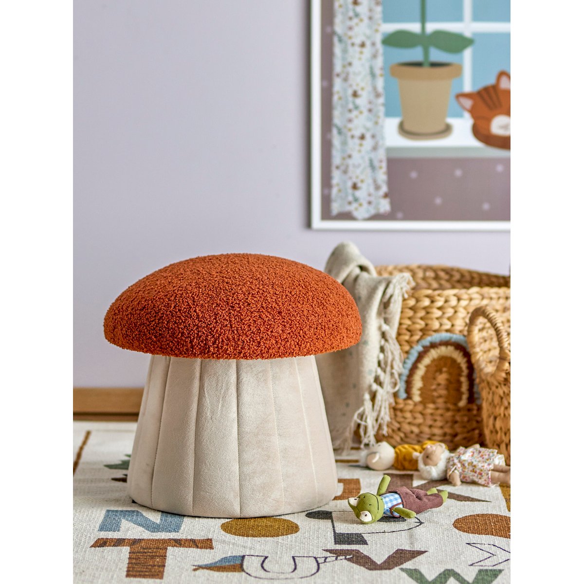 Pouf en tissu BERTIL multicolore, BLOOMINGVILLE