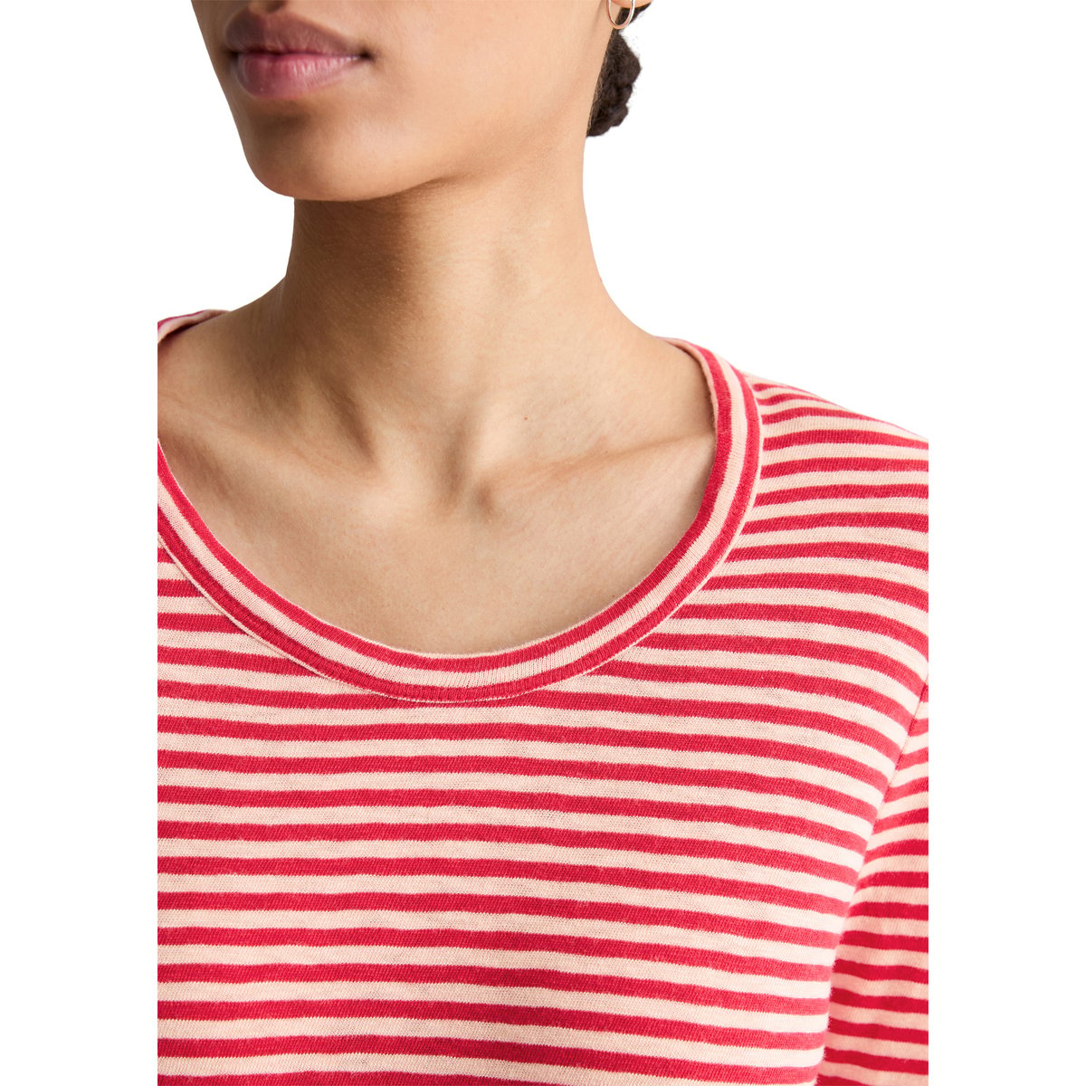 T-shirt long régulier en Heavy Slub Jersey rouge, MARC O’POLO DENIM