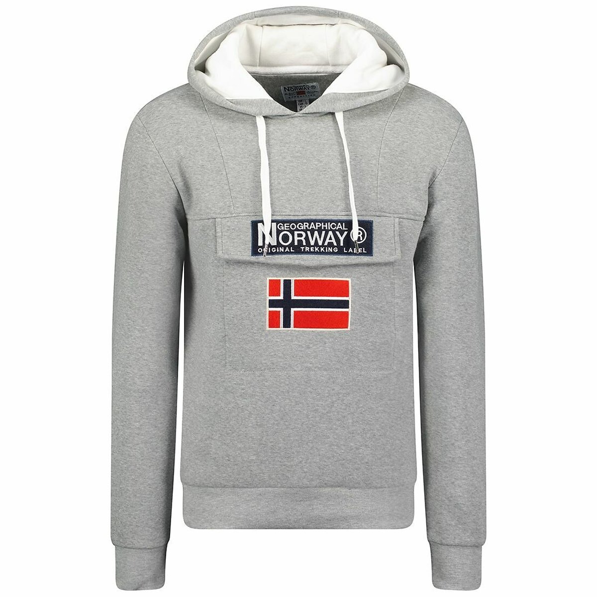 Sweat à capuche avec logo Gadrien gris clair, GEOGRAPHICAL NORWAY