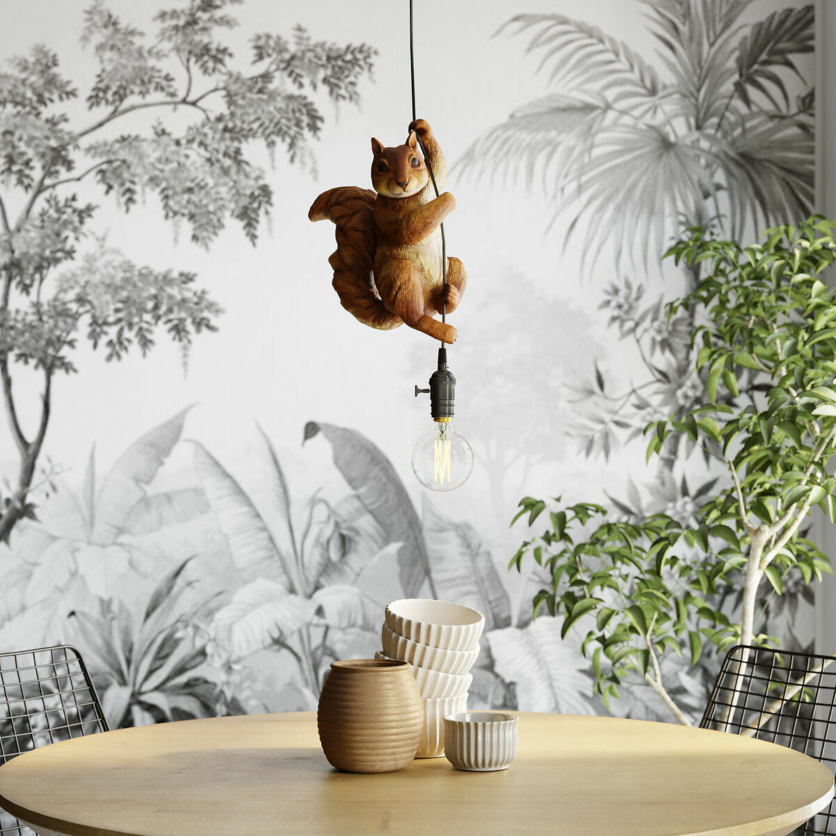 Pendant Lamp Animal Squirrel 20cm brown, KARE DESIGN