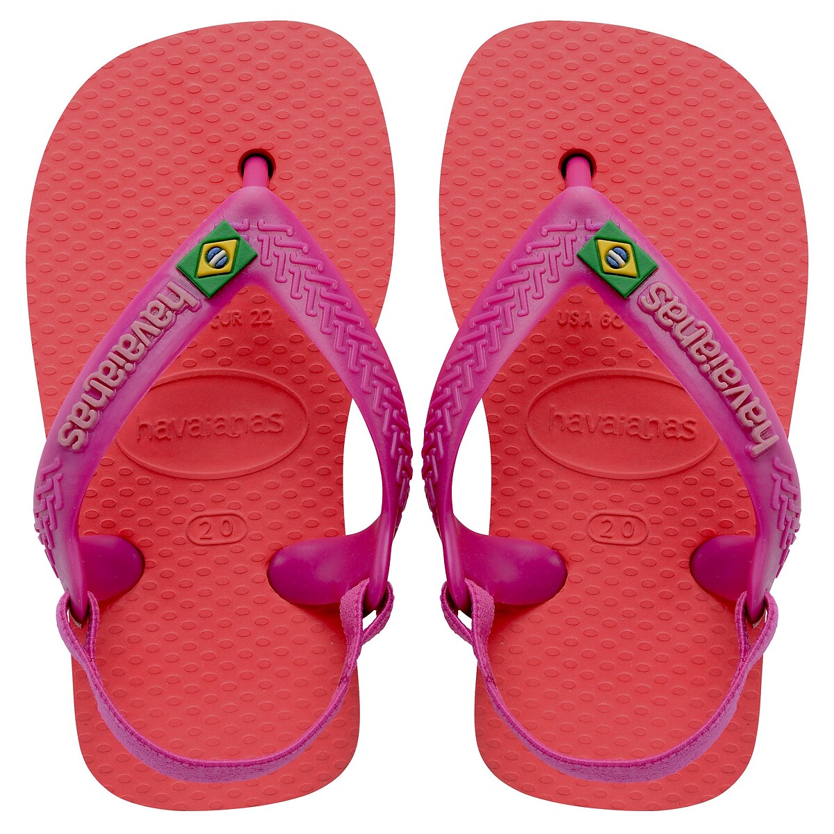 Sandalias de dedo BABY BRASIL LOGO rosa rojo coral, HAVAIANAS