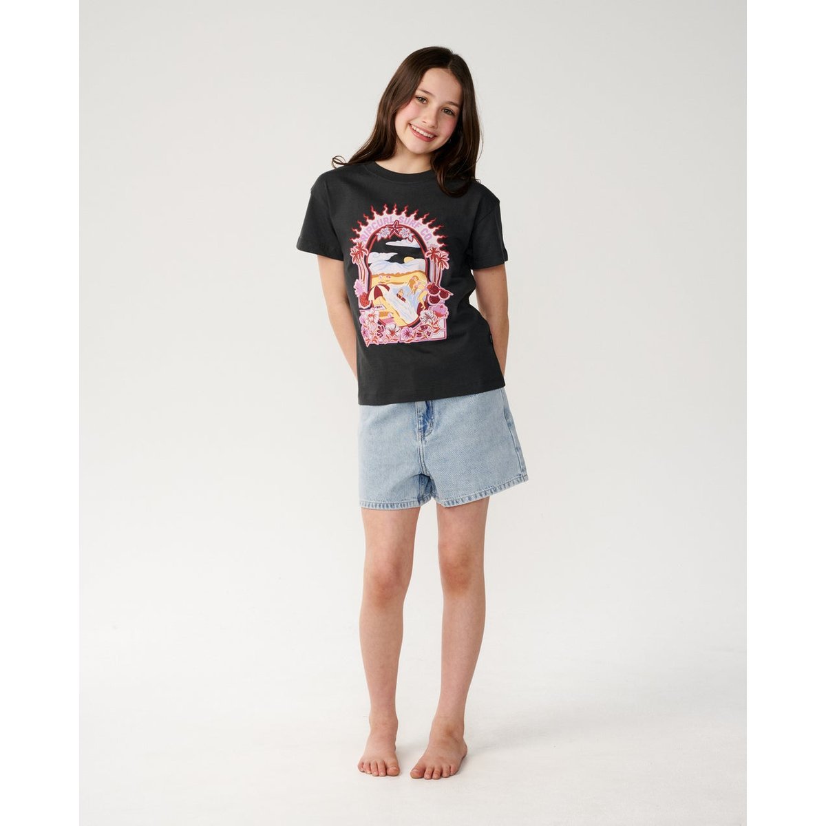 T-shirt enfant Costa Del Sol Band washed black, RIP CURL