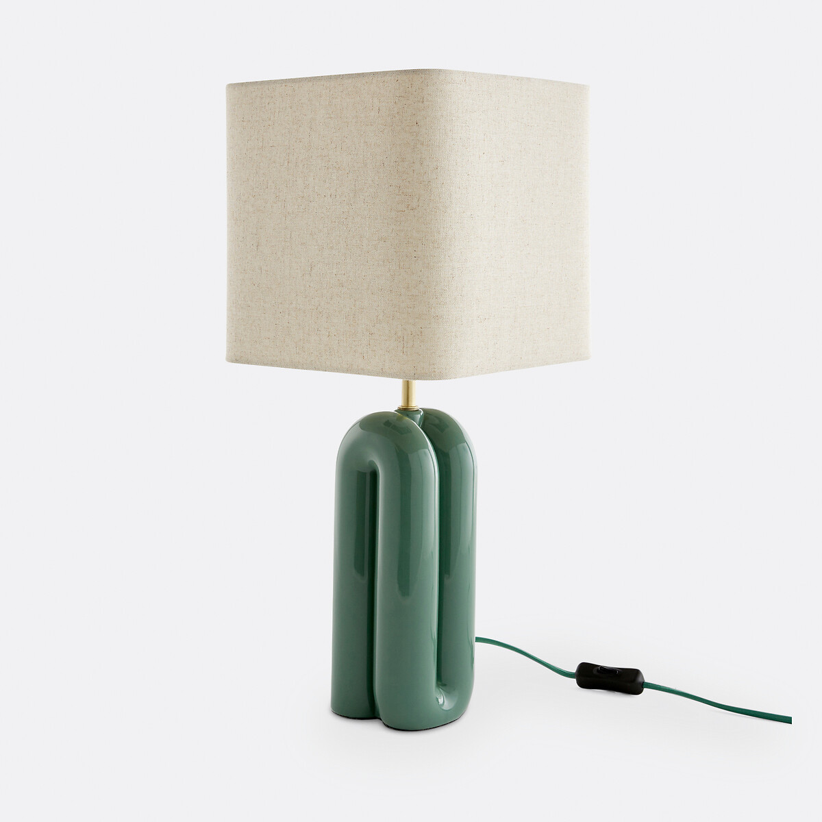 Lampe à poser céramique et lin, Malo sauge, LA REDOUTE INTERIEURS