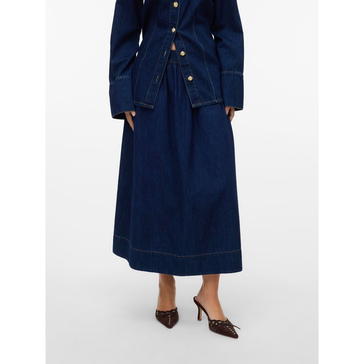 Jupe En Denim dark blue denim, VERO MODA