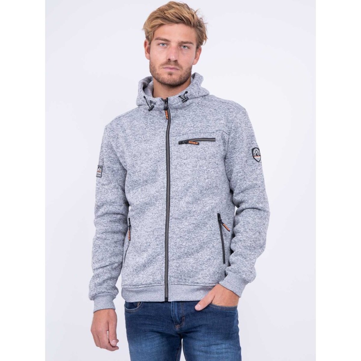 Sweat Zippé Col Montant Capuche Wemove gris, RITCHIE