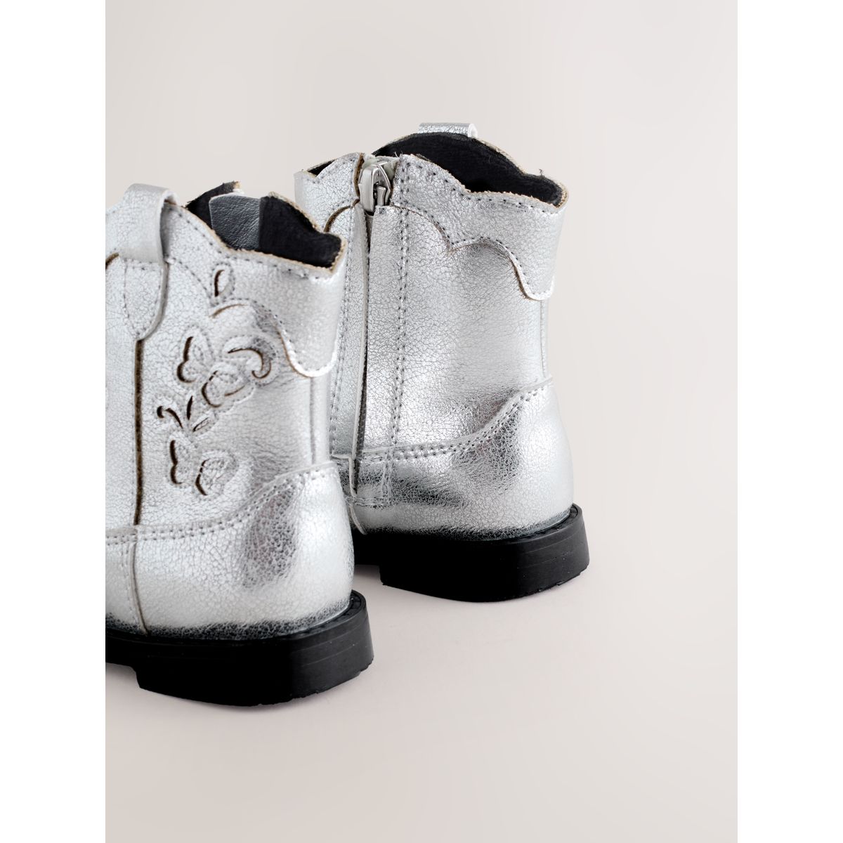 Bottines style western argent métallisé, NEXT