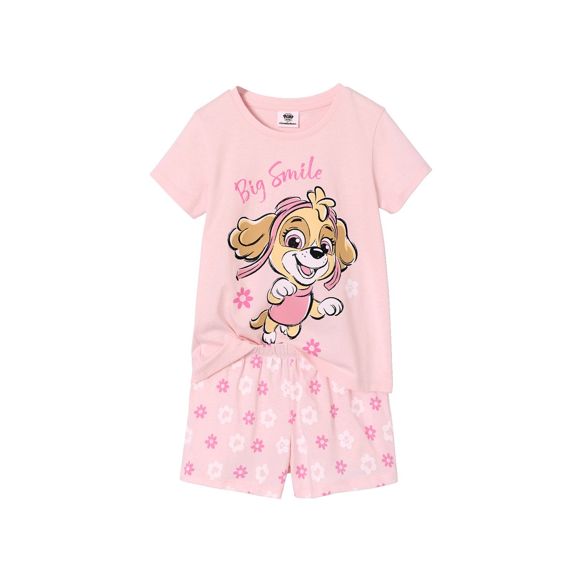 Pyjashort manches courtes rose pâle, VERTBAUDET