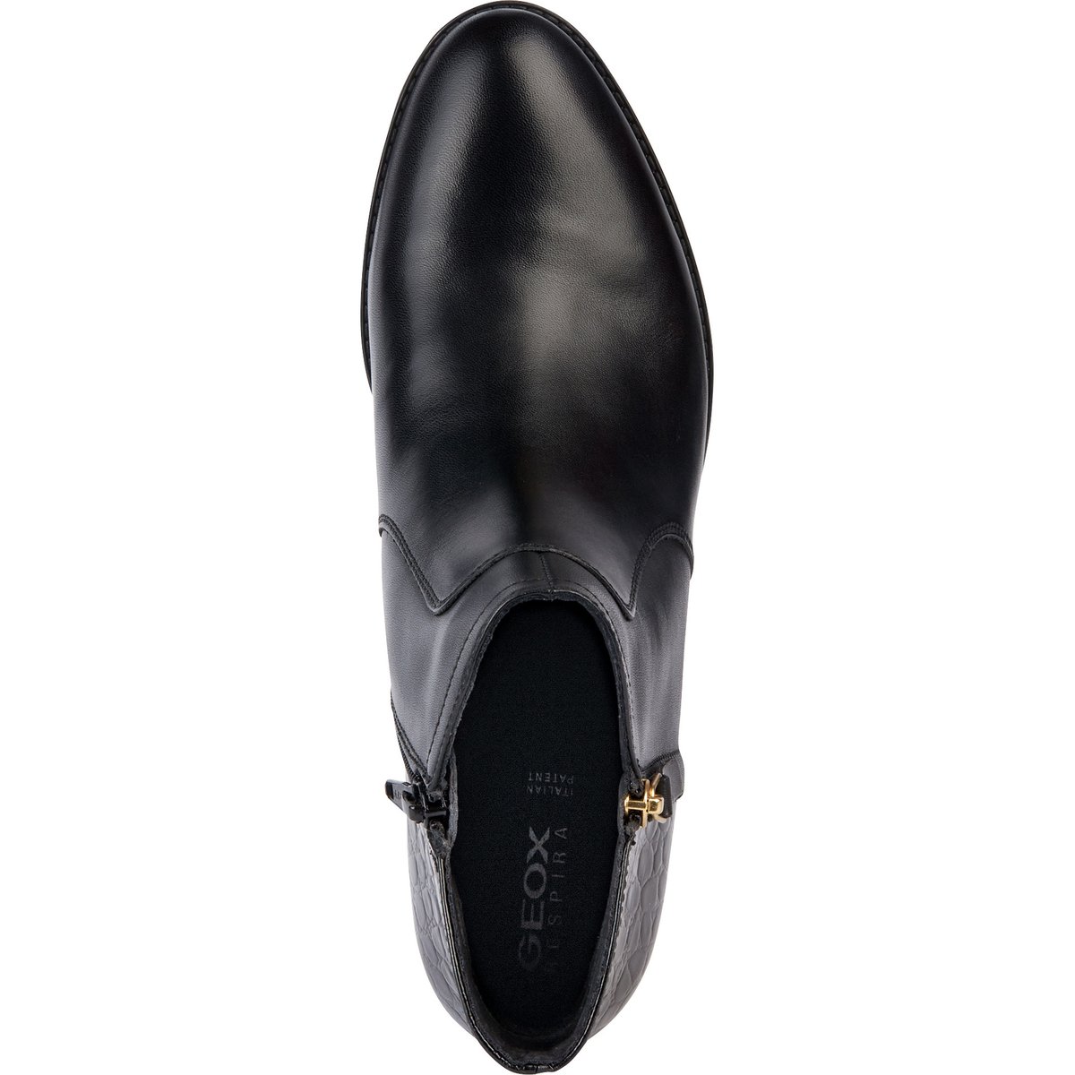Bottines cuir respirantes zippées Felicity noir, GEOX