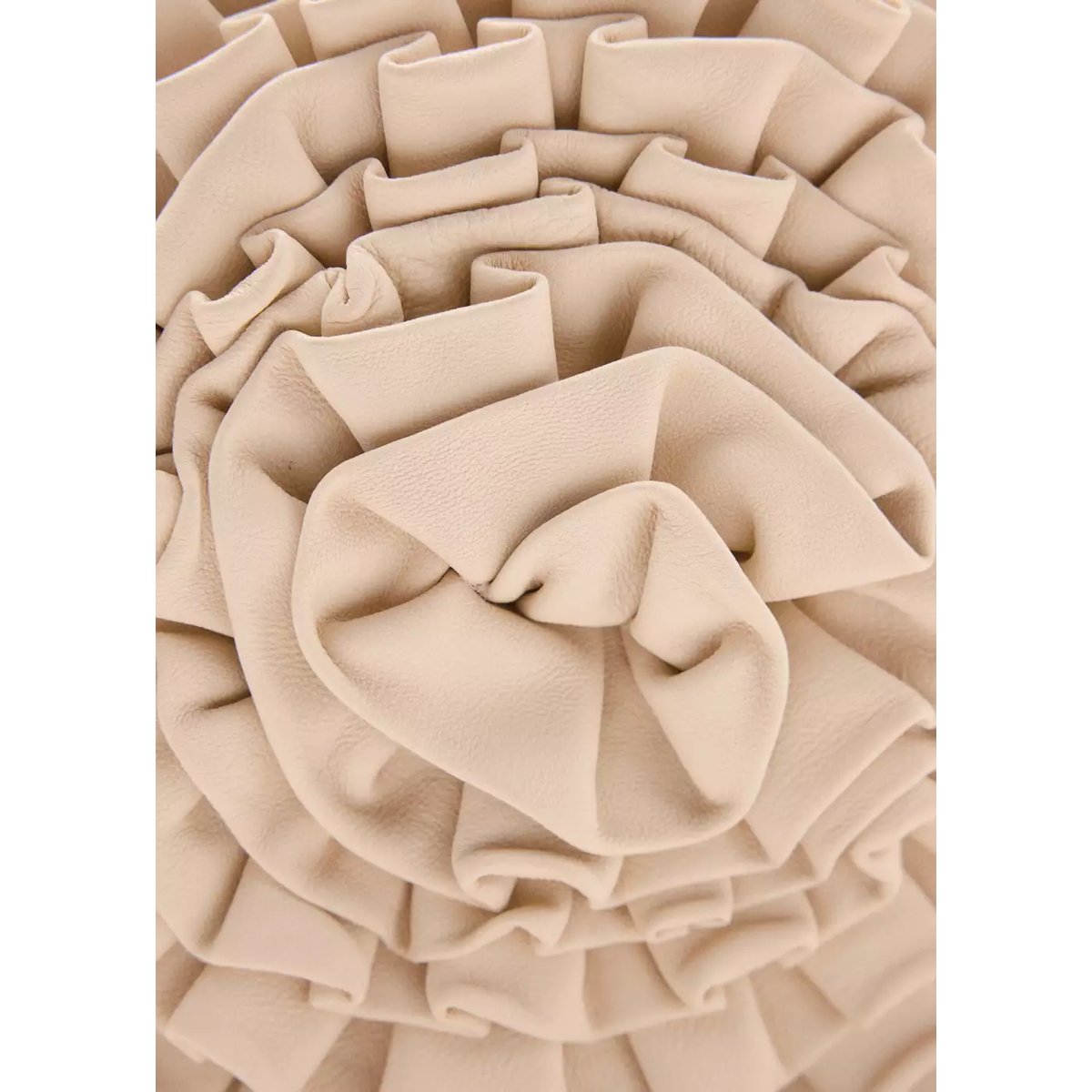Sac à main en cuir fleur relief blanc cassé, MANGO