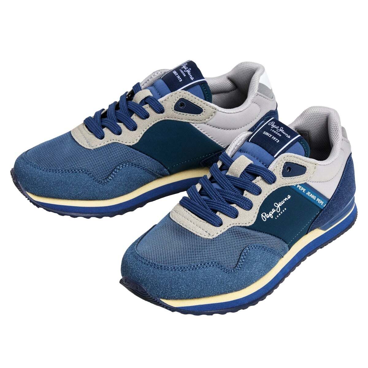 Baskets Combinées bleu acier, PEPE JEANS