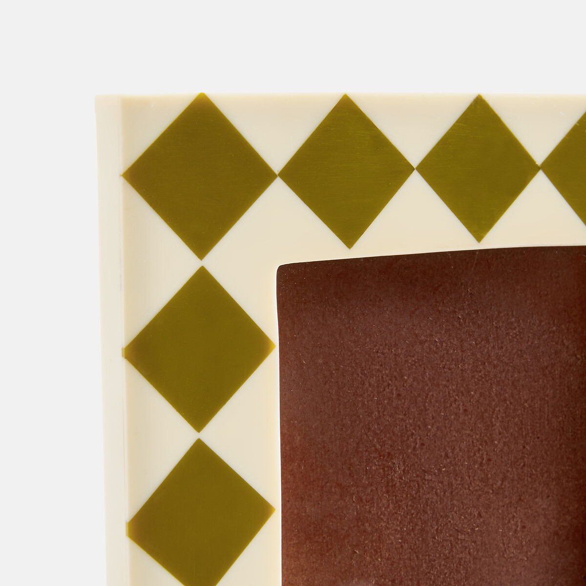 Cornice in resina, motivo a grandi rombi, 15 x 20,5 cm, LEIHO verde/écru, LA REDOUTE INTERIEURS