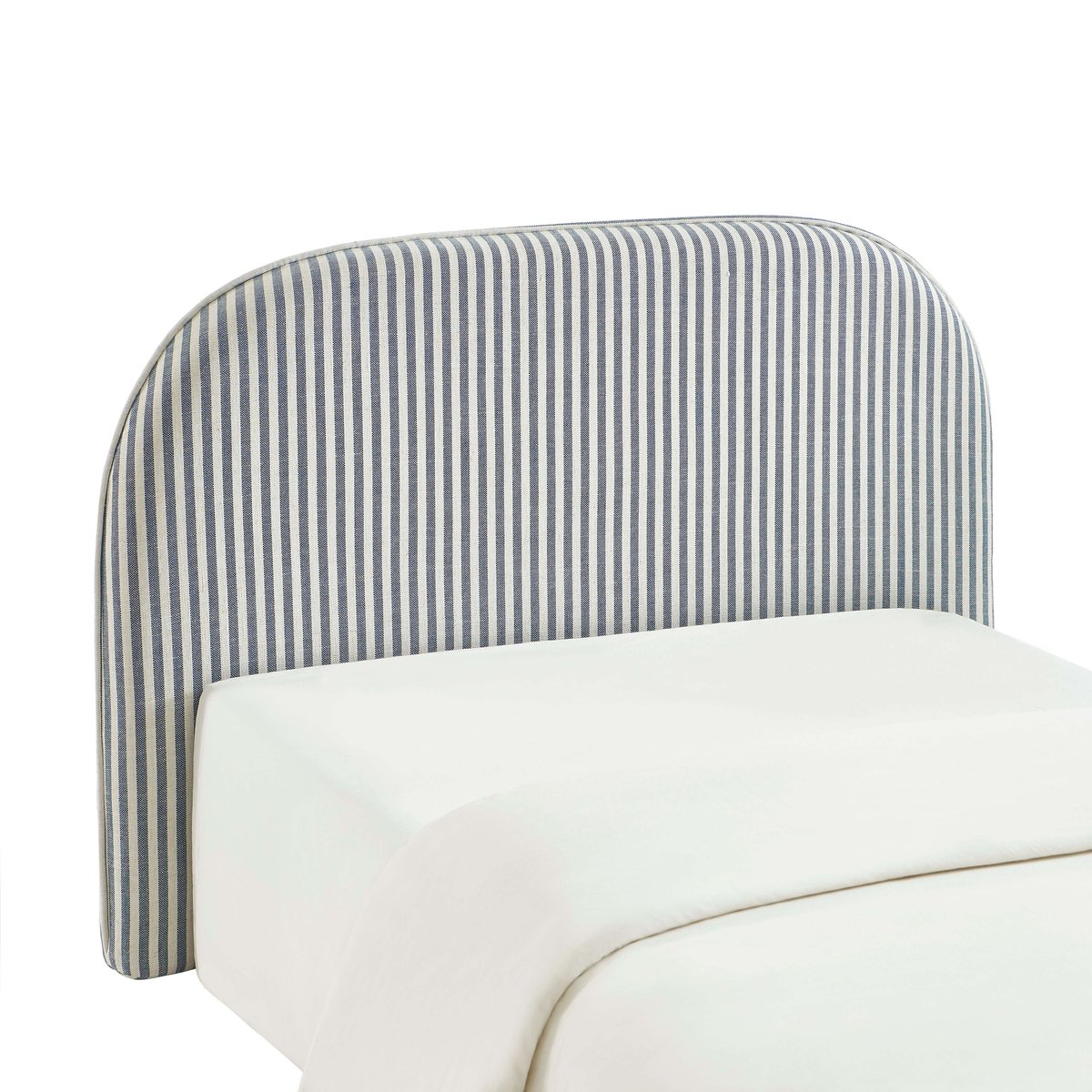 Tête de lit en tissu LOUISON bleu et blanc, SORELH