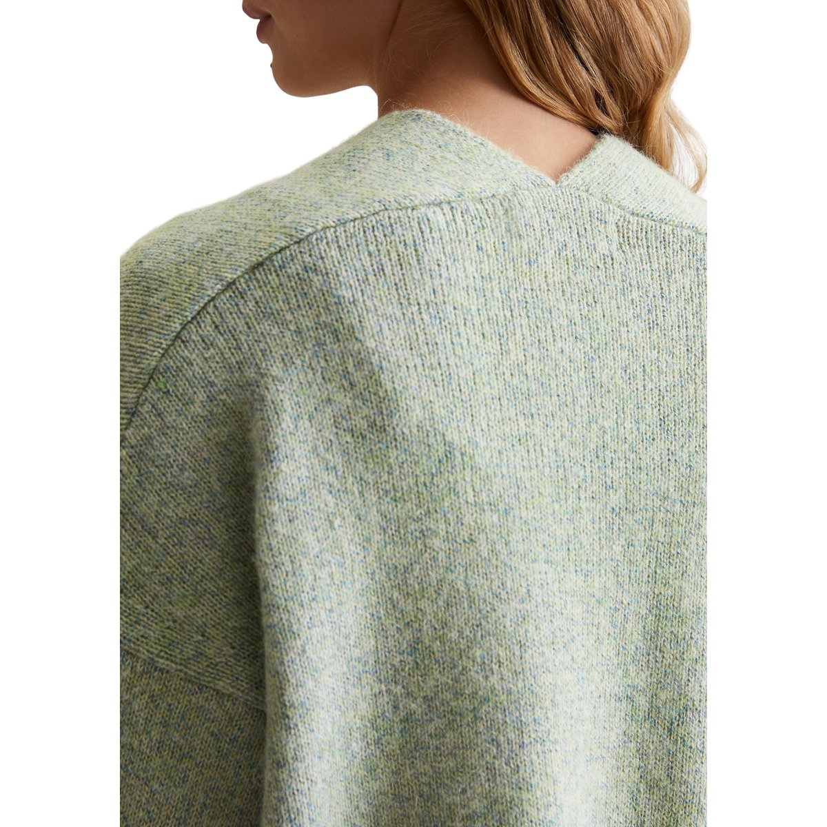 Cardigan loose en fil de coton multicolore vert, MARC O’POLO DENIM