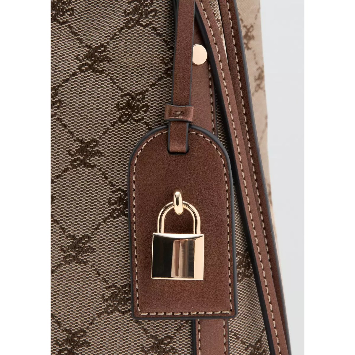 Sac seau jacquard marron moyen, MANGO