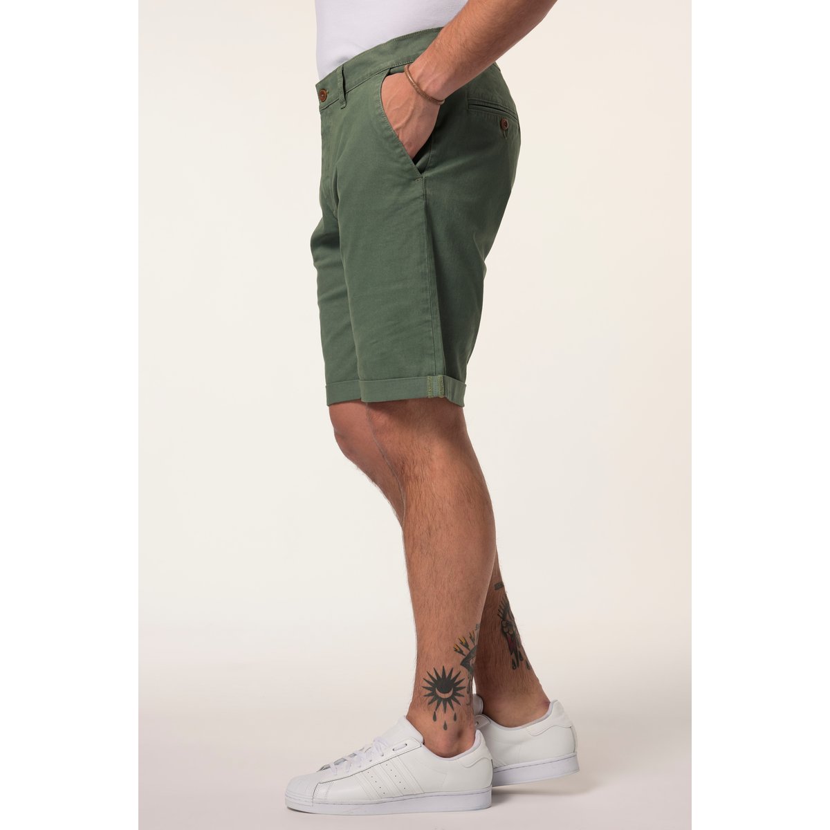 Bermuda chino ventre confort gris vert, JP1880