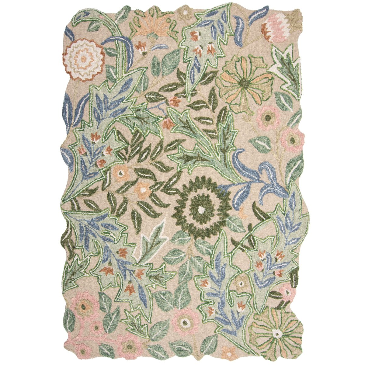 Tapis design en laine BRYONY vert, FLAIR RUGS