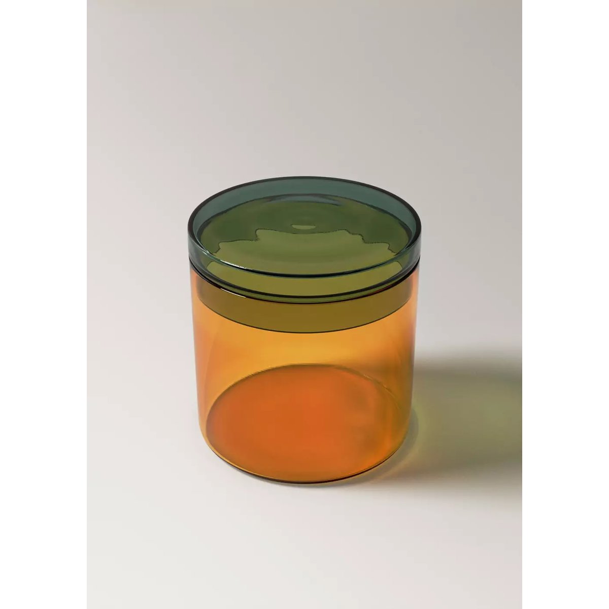 Bocal en verre bicolore orange, MANGO HOME