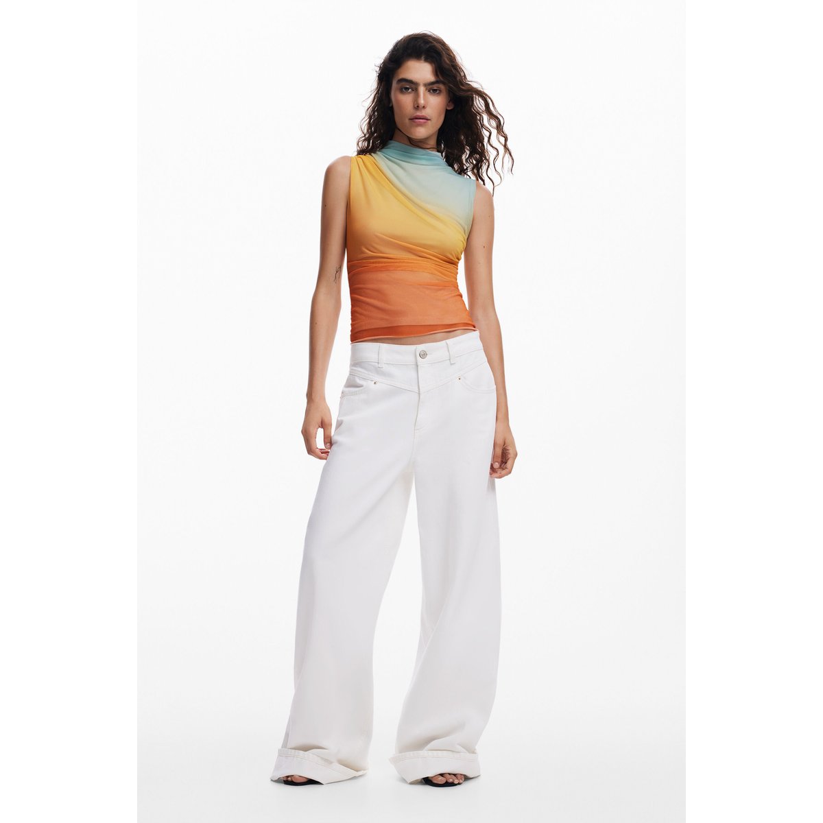 Ombre effect T-shirt orange, DESIGUAL