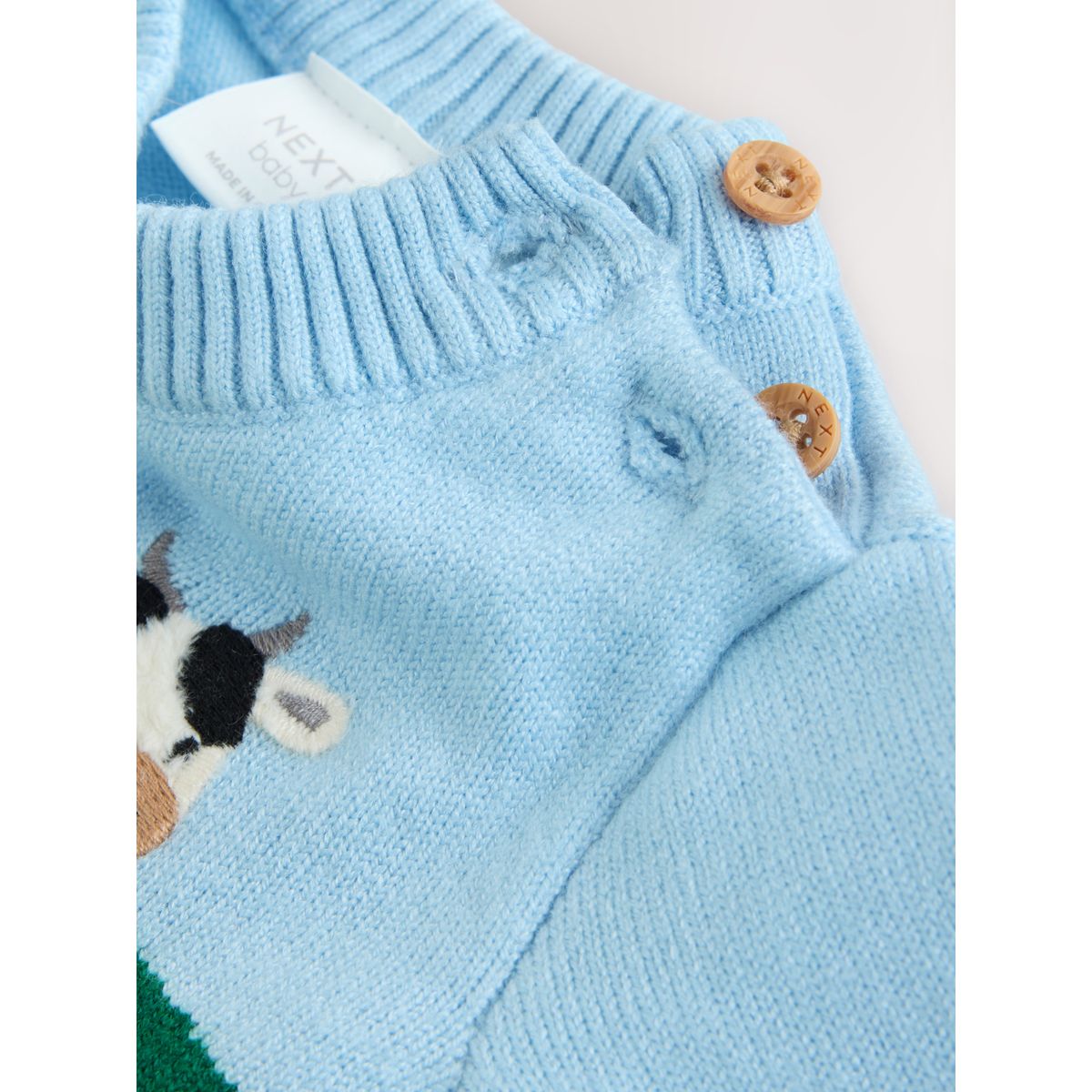Ensemble bébé pull en maille et legging ferme hamish verte/bleue, NEXT