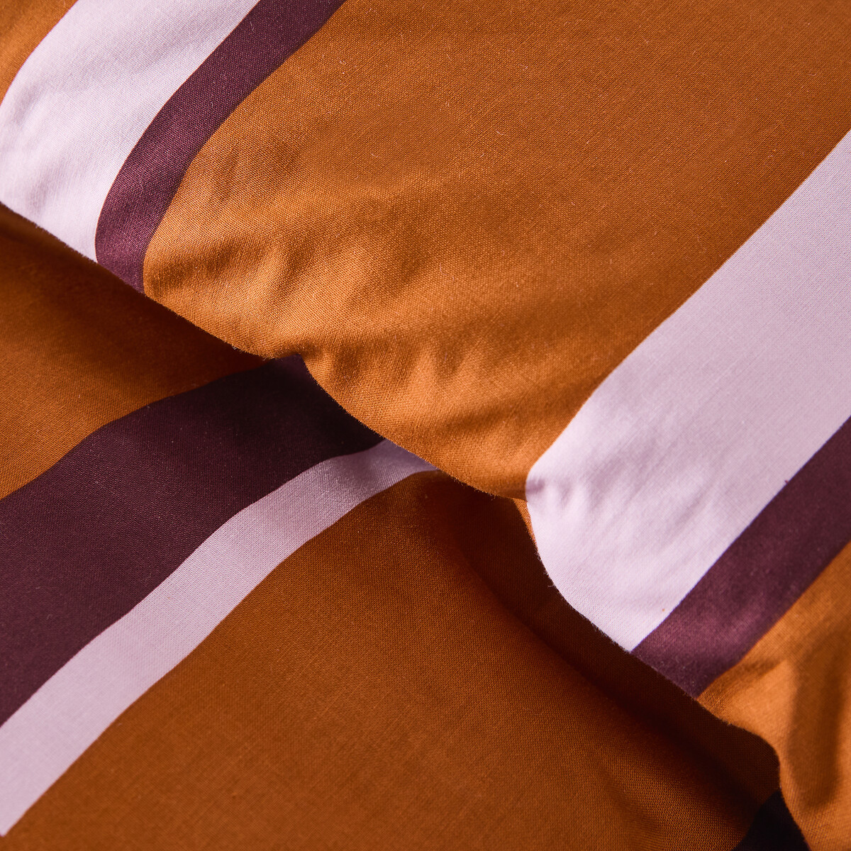 Housse de couette en coton, imprimé géométrique, STUBBE caramel/lilas/prune, LA REDOUTE INTERIEURS