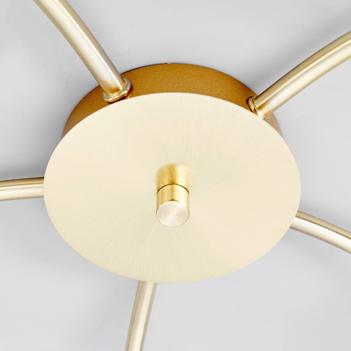 Plafonnier en métal moderne, Elaina laiton, blanc opale, LINDBY