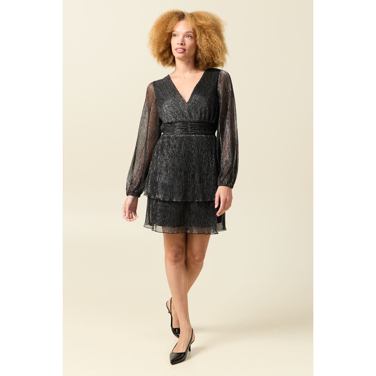 Robe manches longues doublée gris argent, BONOBO