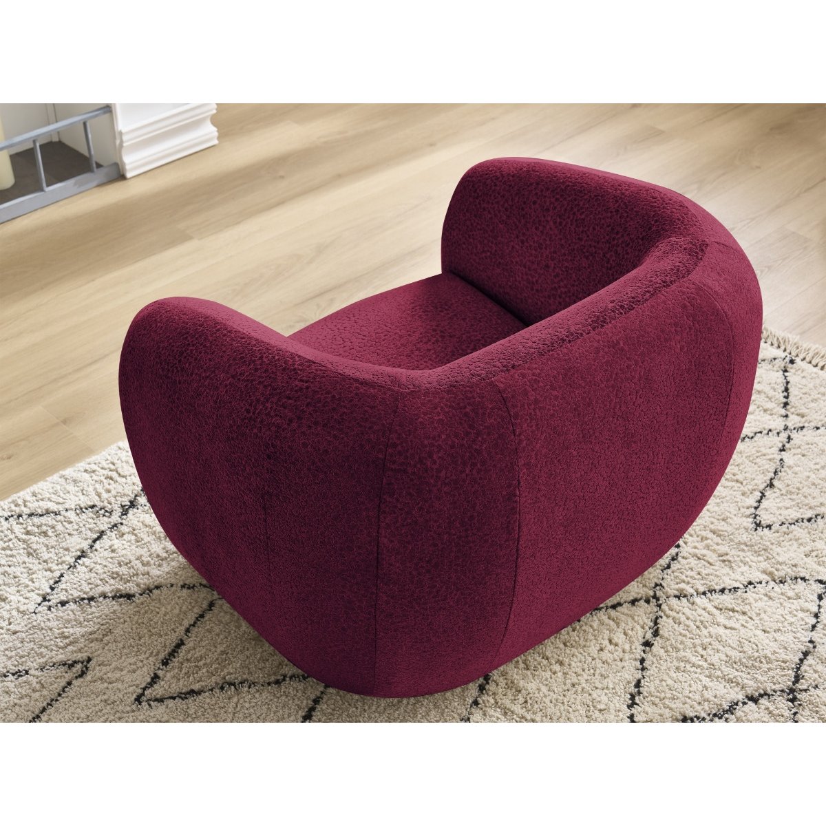 Fauteuil tissu texturé, CELINE rouge, BOBOCHIC