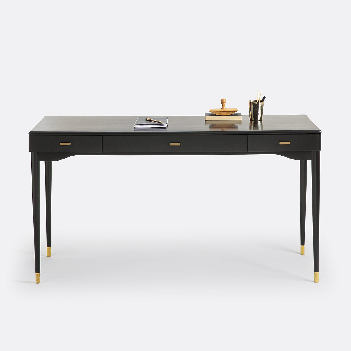 Bureau 3 lades, Novani zwart, LA REDOUTE INTERIEURS