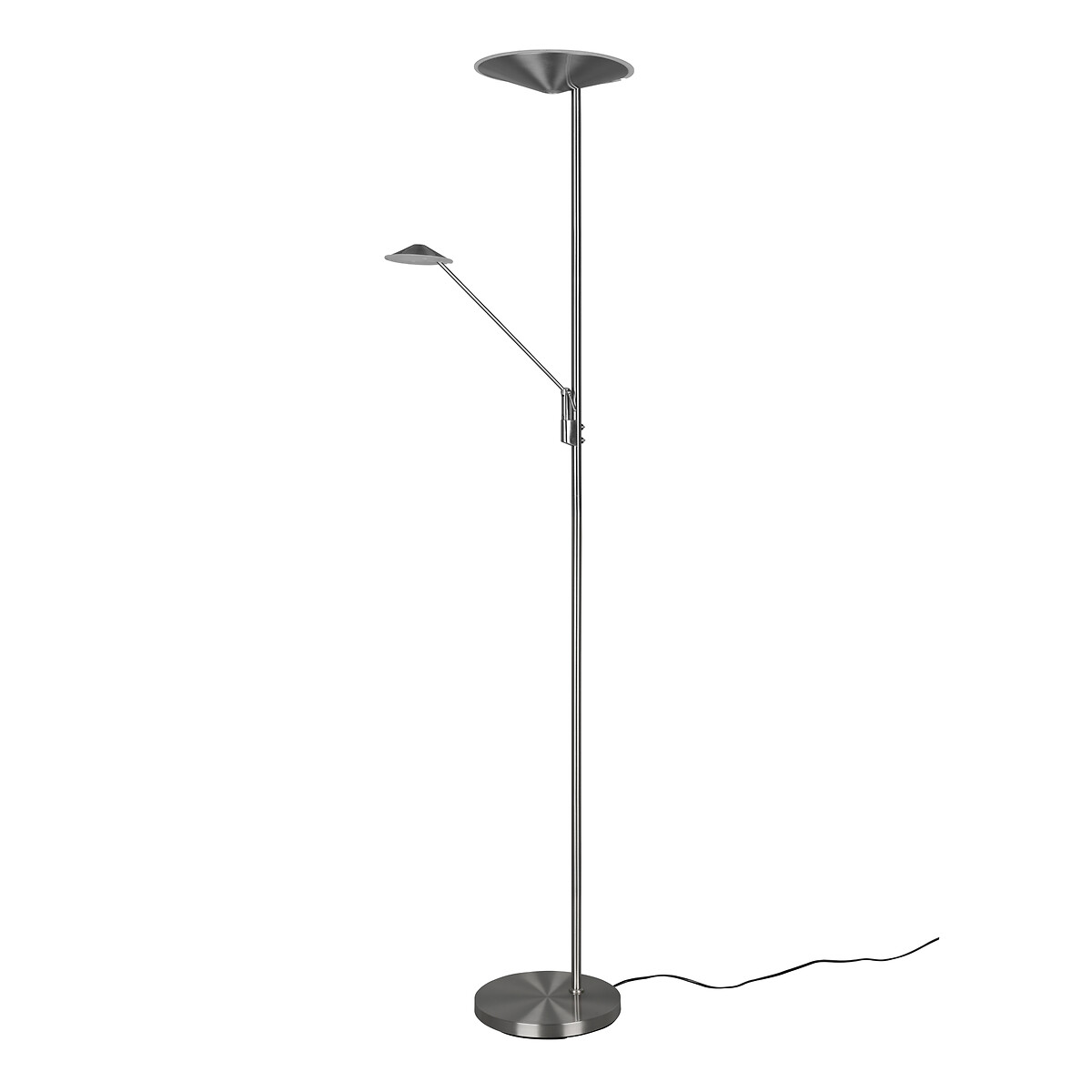 Candeeiro de pé Brantford, TRIO Lighting prateado, TRIO LIGHTING