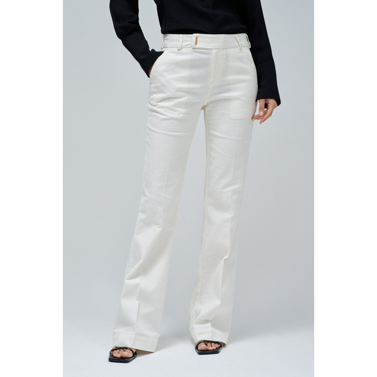 CHINO FLARE EN LIN beige, SALSA JEANS
