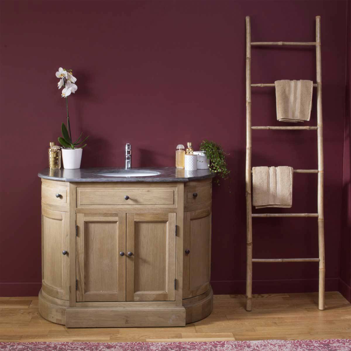Meuble sous vasque en bois de chêne GAIA bois clair, MADE IN MEUBLES 