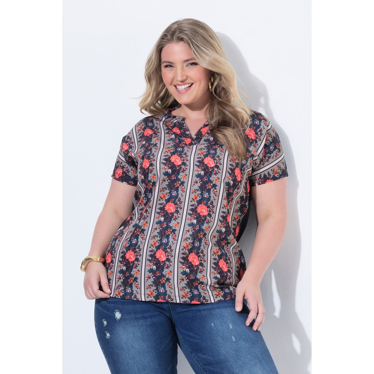 T-shirt imprimé tapisserie, coupe oversize noir, ULLA POPKEN