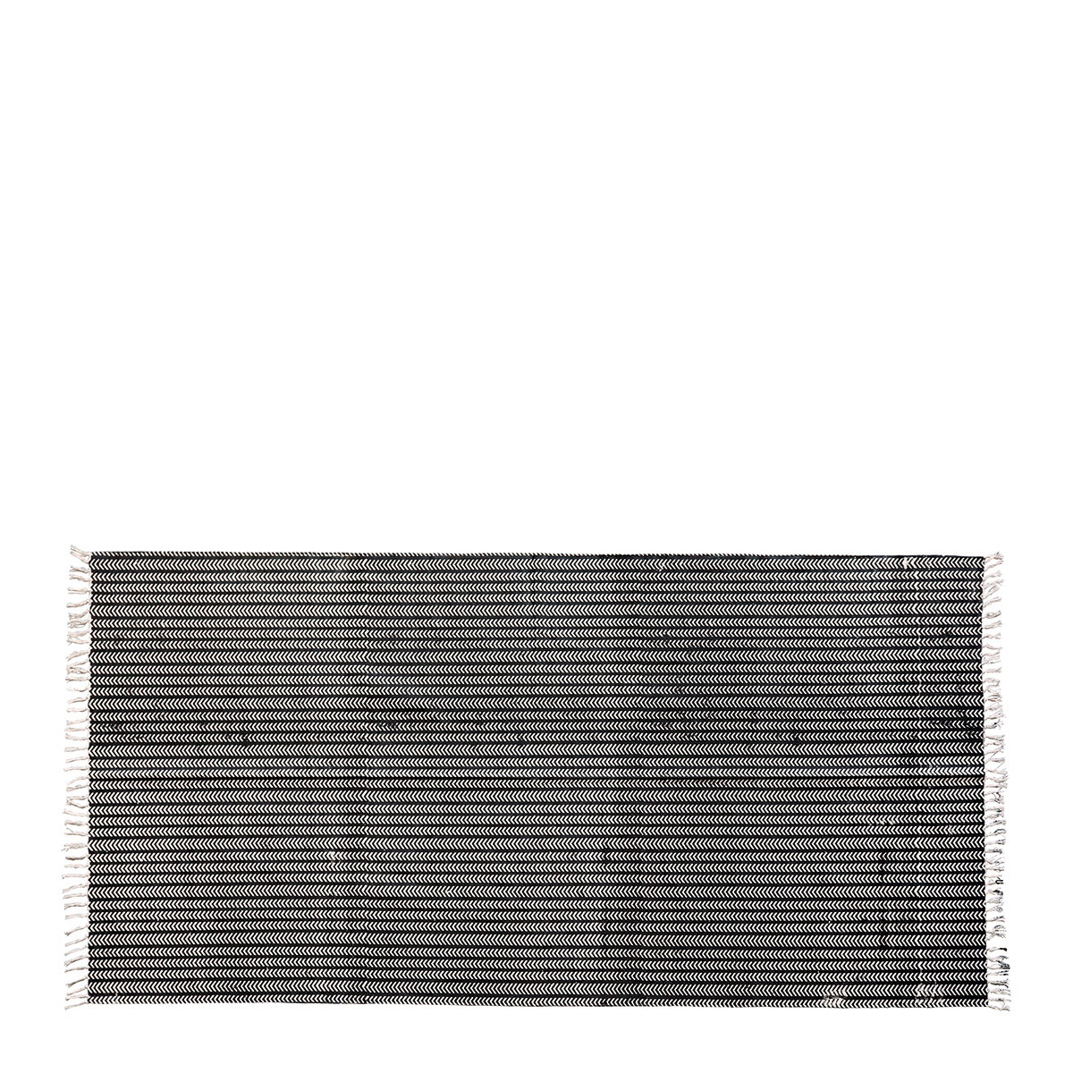 Tapis en coton noir, BLANC D’IVOIRE