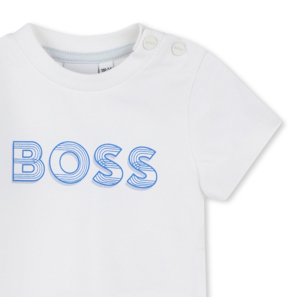 T-shirt avec imprimé logo blanc, BOSS KIDSWEAR