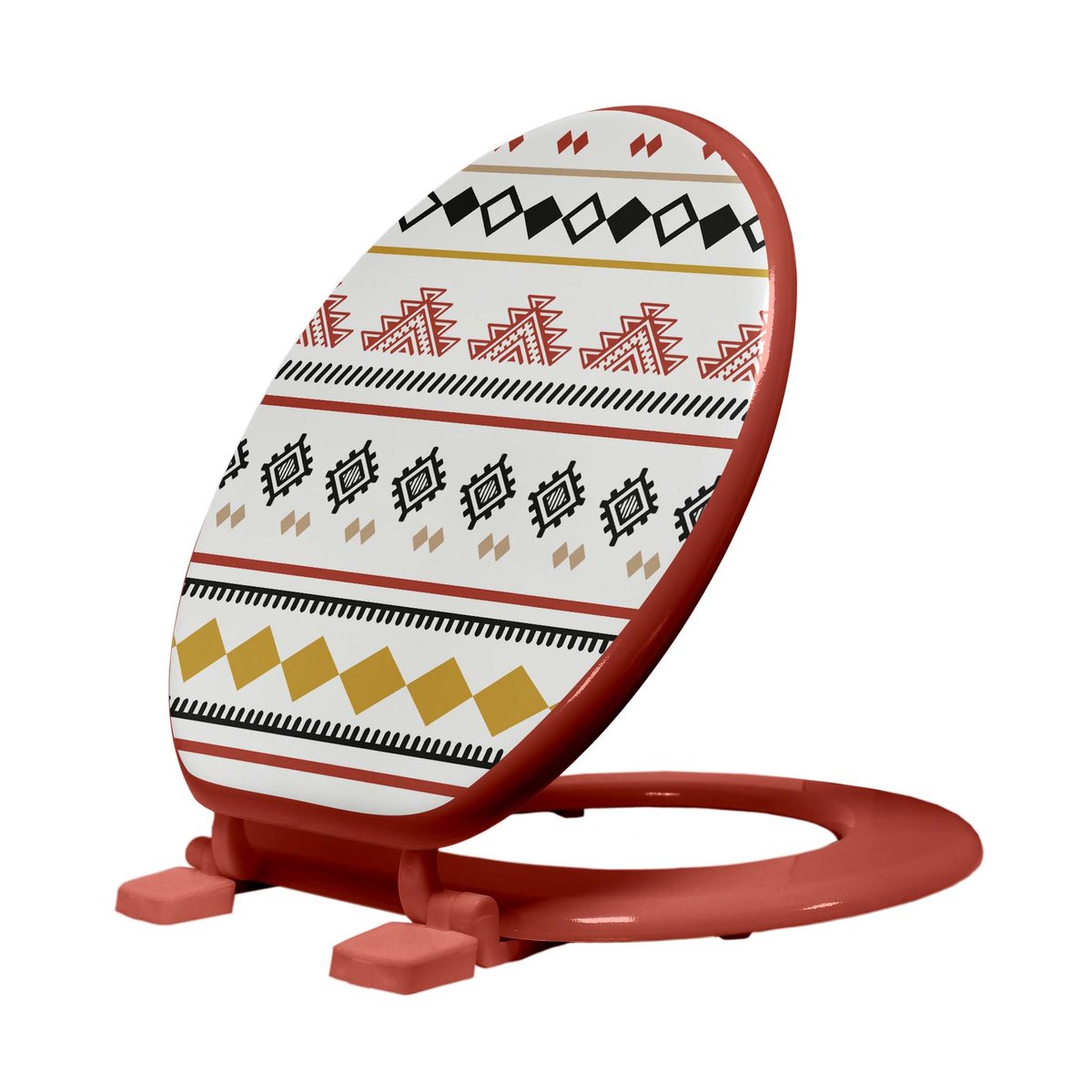 Abattant WC charnieres plastique ethnic esteban jaune, EDEN