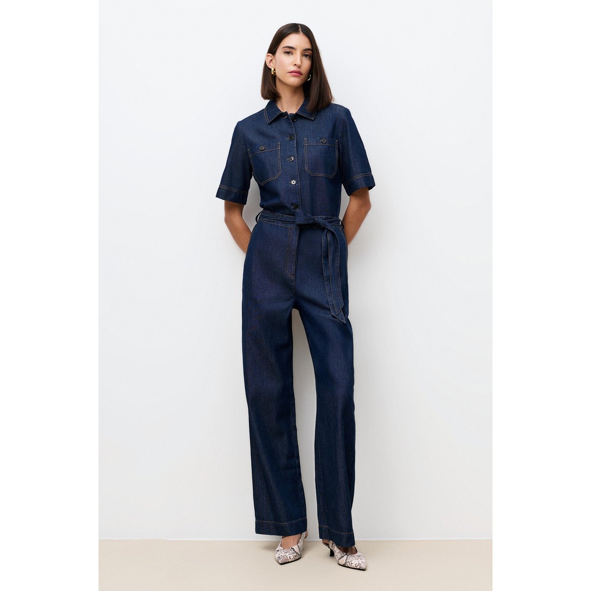 Combinaison Capu denim double stone, CAROLL