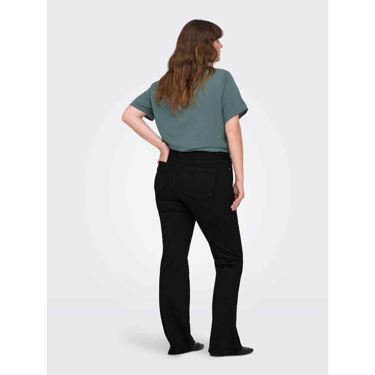 Jean Flared black denim, ONLY CARMAKOMA
