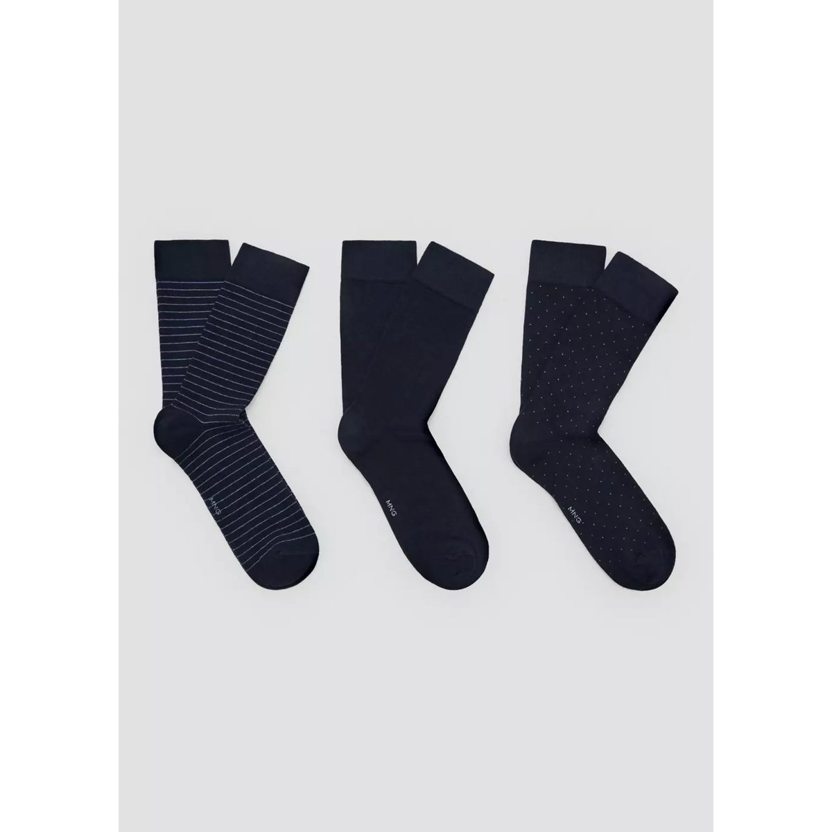 Pack 3 paires de chaussettes combinées bleu marine, MANGO MAN