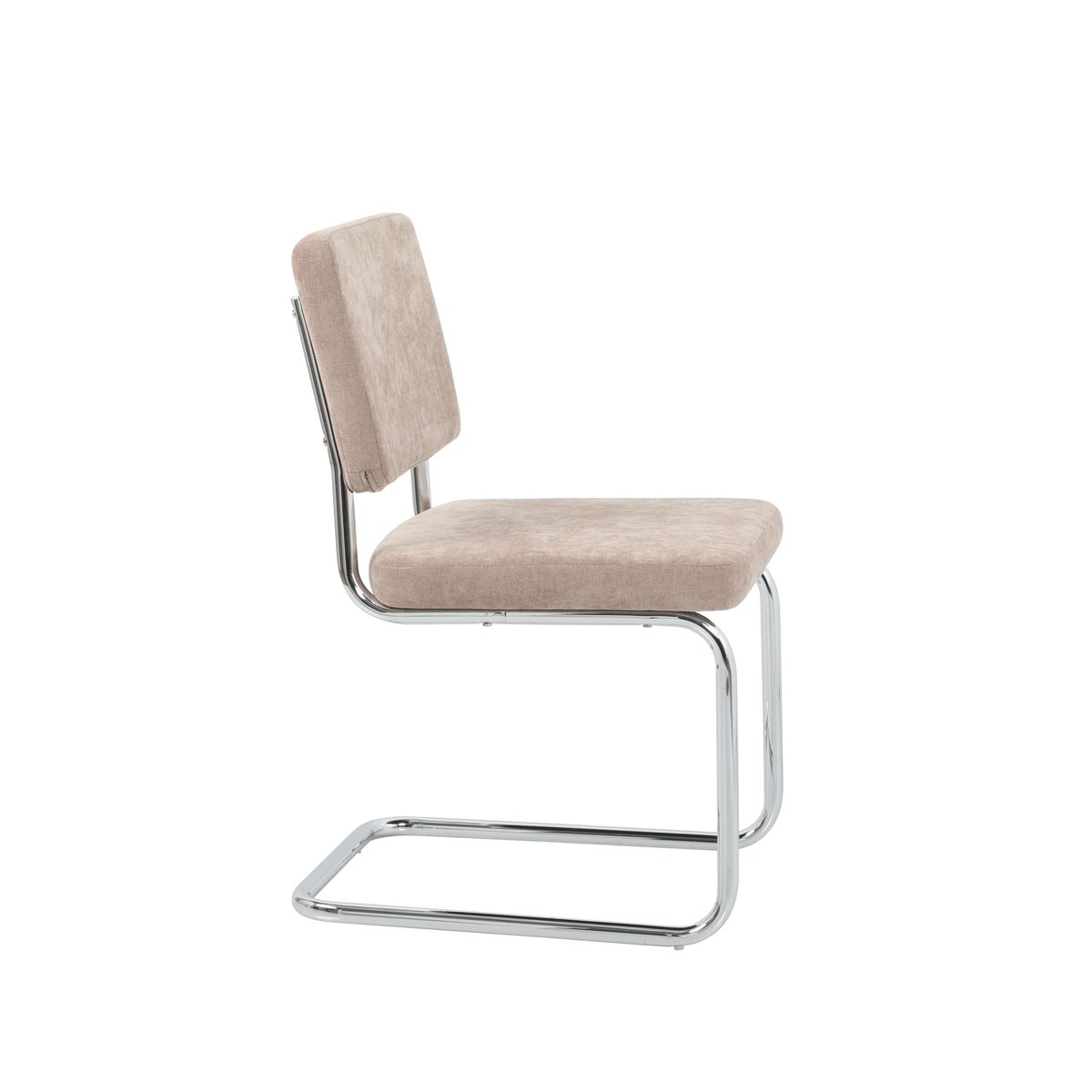Chaises tissu pieds métal (lot de 2) JACK marron, BAÏTA