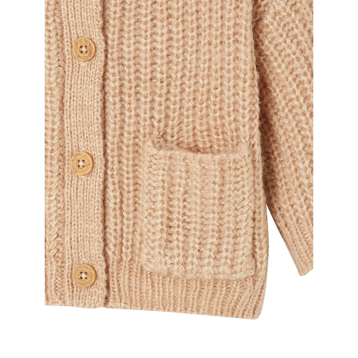 Gilet en maille grosse jauge beige chiné, VERTBAUDET