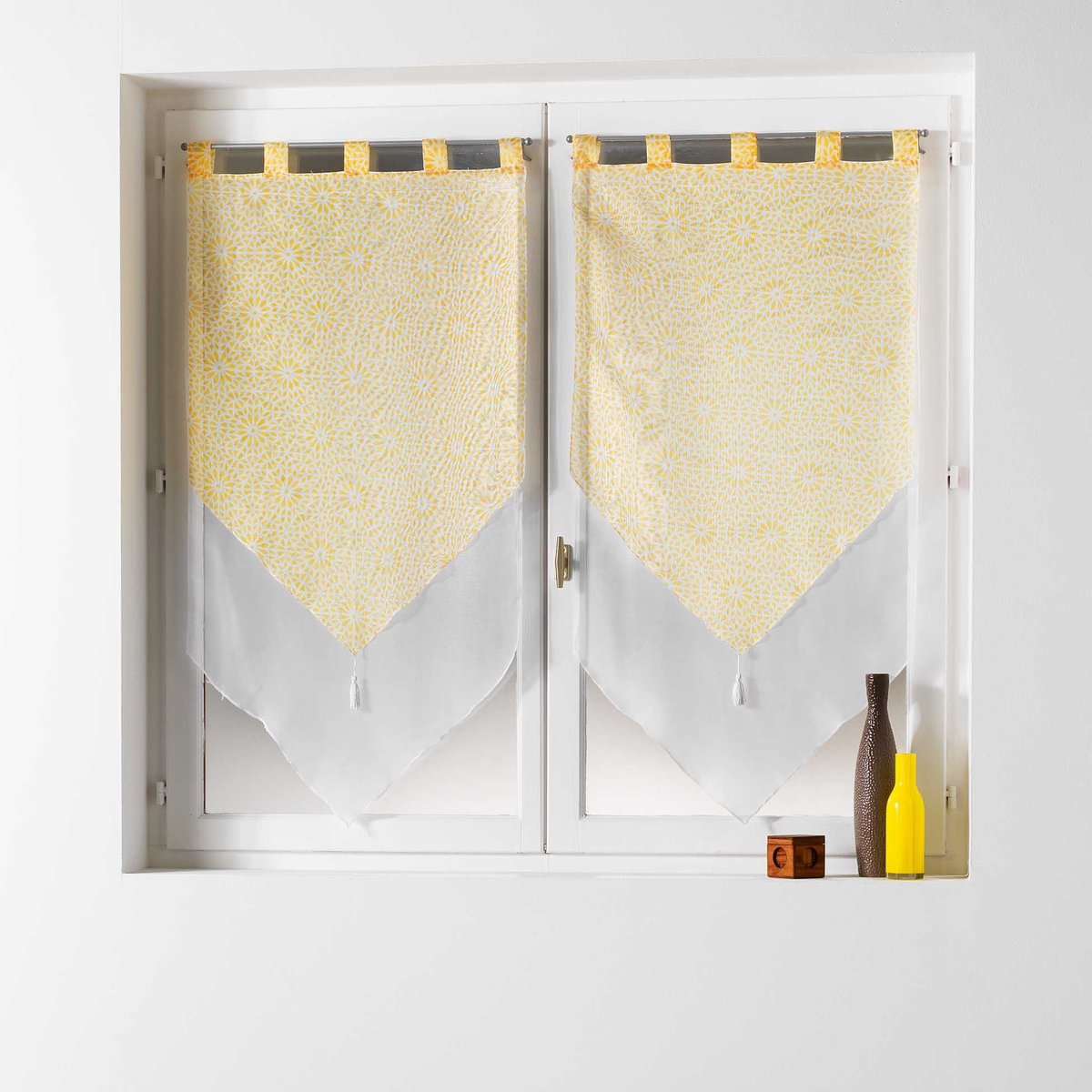 Paire Pompon voile double Collection Tunis corail, EDEN