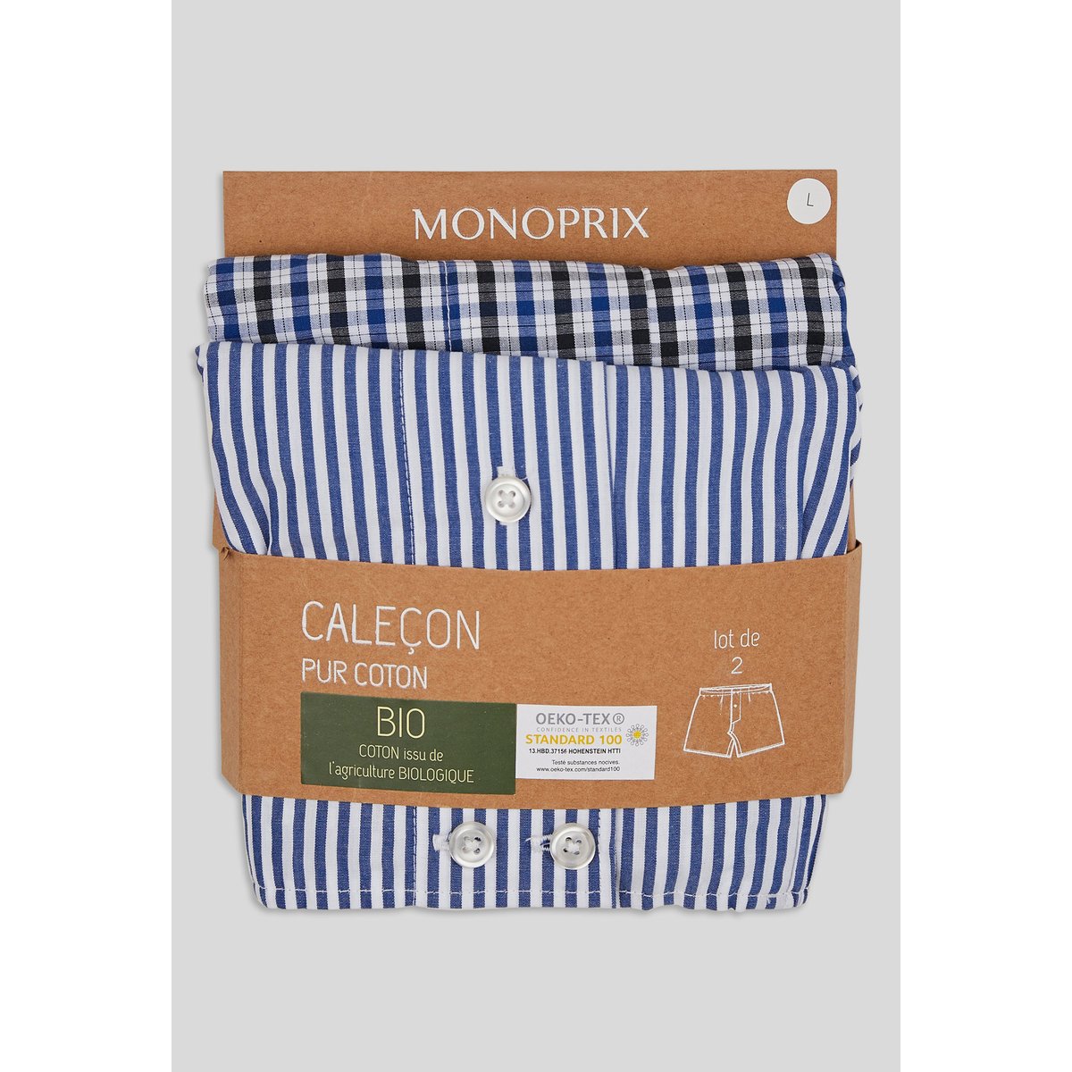 Lot de 2 caleçons bleu, MONOPRIX