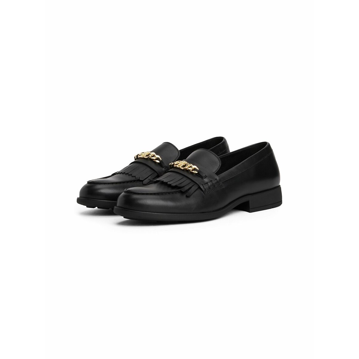 Mocassins en cuir à franges noir, TOMMY HILFIGER